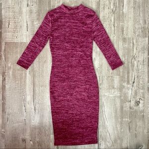 Marled Knit Red Sweater Dress | NWOT | Wine Red / Maroon | Small